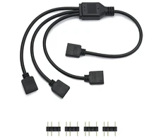 Qwork 5v Argb Splitteris: 1 į 3, 30cm, Cpu aušintuvams ir ventiliatoriams