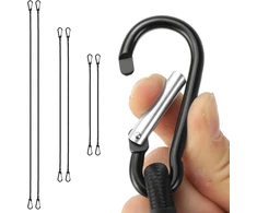 Qwork® 6 vnt. surišimo diržų rinkinys, dydis 60/100/150 cm su karabinu, universalūs surišimo diržai bagažui, stovyklavimui, tentams