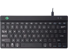 R-go Compact Break klaviatūra, Qwerty Us išdėstymas, su pertraukos ekranu, ergonomiškas plokščias dizainas, laidinė, juoda