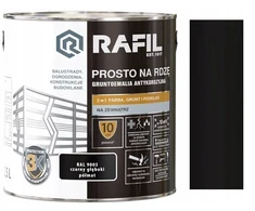 Rafil tiesiai ant rūdžių juoda 9005 pusiau matinė 2.5l