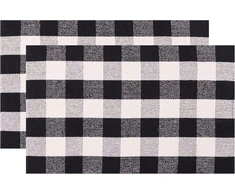 Rajrang medvilniniai languoti kilimėliai, 2 vnt., buivolų pledo durų kilimėliai prieškambariui, įėjimui, virtuvei, sodybos dekorui, 61 x 89 cm