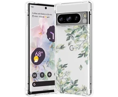 Raleavo dėklas Google Pixel 8 Pro, skaidrus, su gėlių raštu