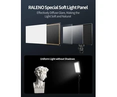 Raleno led vaizdo kamera, įmontuoti įkraunami akumuliatoriai, 3200 k - 5600 k reguliuojamas dviejų atspalvių ir ryškumo cri95+, itin plona vaizdo kamera su lcd ekranu kūdikiams, „youtube“, interviu, portretams