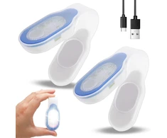 Ranjima naktinė lemputė žindymui, 2 led lempučių rinkinys su spaustuku, mini naktinė lemputė slaugytojai, įkraunama usb, žibintuvėlis su spaustuku ant drabužių, led saugos lemputė mokyklinei kuprinei, skirta stovyklavimui (mėlyna)