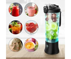 Rankinis kokteilių plaktuvas smoothie plakiklis plus 600ml nešiojamas juodas