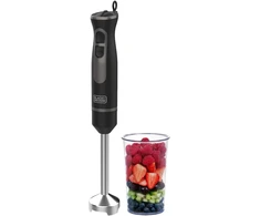 Rankinis trintuvas, 4 galingi trintuvai, su 600 ml puodeliu, puikiai tinka kokteiliams, sriuboms ir padažams, 6,5 x 6,5 x 40 cm, 800 W, 240 V, nerūdijantis plienas, juodas