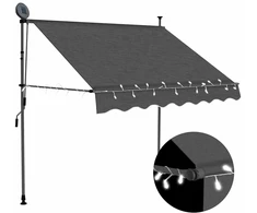 Rankiniu būdu ištraukiama markizė su LED, antracito, 150cm