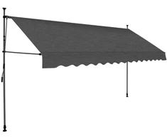 Rankiniu būdu ištraukiama markizė su LED, antracito, 350cm
