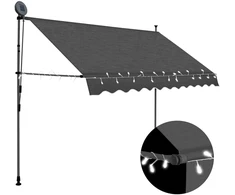 Rankiniu būdu ištraukiama markizė su LED, antracito, 250cm