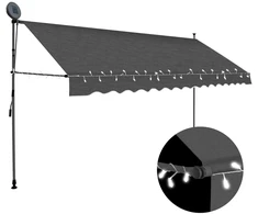 Rankiniu būdu ištraukiama markizė su LED, antracito, 350cm
