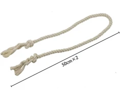 Rankų darbo medvilniniai užuolaidų raišteliai, 4 vnt., 100 cm