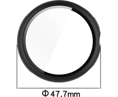 Rantuo dėklas, suderinamas su google pixel watch 3 45 mm, kietas pc + integruotas grūdintas ekrano apsaugos skydelis, atsparus dulkėms, apsauginis laikrodžio dėklas, suderinamas su google pixel watch 3 45 mm. (juodas)