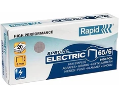 Rapid 24869000 65/6 stiprios sąsagėlės, tvirta galvanizuota viela, 6 mm kojelės ilgis, 20 lapų, pakuotėje 5000 vnt.