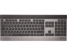 Rapoo E9270p belaidė klaviatūra itin plona 4 mm klaviatūros konstrukcija pagaminta iš nerūdijančio plieno ir aliuminio 9 mėnesių baterijos veikimo trukmė vokiškas išdėstymas Qwertz Pc ir Mac – juoda