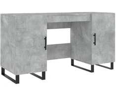Rašomasis stalas, betono pilkas, 140x50x75cm, apdirbta mediena