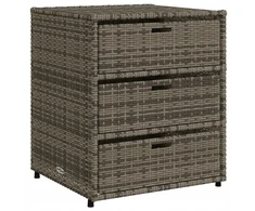 Lauko baldų komplektas Rataninė sodo spintelė 55x59x69 cm, pilka