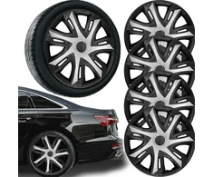 Ratų gaubtai N-power Bicolor sidabro-juodi 16''