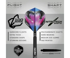 Raudona Dragon Peter Wright Snakebite 3: 22 arba 26 g volframiniai smigiai su plunksnomis ir kotais