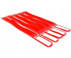 Raudona kabelių surišimo juosta su velcro, 550x25 mm, 5 vnt.