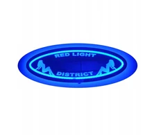 Raudona light district Led veidrodis, logotipas ant galinės sienos, virš lovos D05-nieb