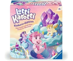 Ravensburger 22580 Lotti Karotti Unicorn Edition, gerai žinomo klasikinio žaidimo adaptacija su vienaragiais, linksmas lenktynių žaidimas 2–4 vaikams nuo 4 metų – dovanos gimtadieniui