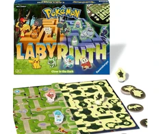 Ravensburger 22705 Pokémon Labyrinth švytintis tamsoje slenkantis žaidimas su populiariausiais Pokémon 2-6 žaidėjams nuo 7 metų: galima žaisti šviesoje ir tamsoje
