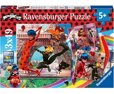 Ravensburger 3x49 Dėlionės Vaikams: Katytė ir Juodoji Katytė