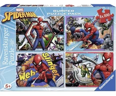 Ravensburger dėlionė 4 x 100 detalių rinkinys, Spiderman (6914)
