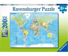 Ravensburger Dėlionė Pasaulio Žemėlapis Vaikams 200 Xxl Detalių