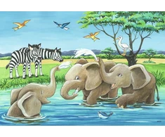 Ravensburger Dėlionė Vaikams - Gyvūnai Iš Viso Pasaulio, 2 x 12 Detalės