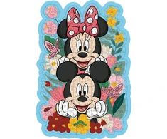 Ravensburger medinė dėlionė 12000762 Mickey &amp; Minnie 300 dalių kontūrinė medinė dėlionė su tvirtomis, atskiromis dėlionės dalimis ir 25 mažomis medinėmis figūrėlėmis = Whimsies, Disney gerbėjams nuo 12 metų