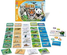 Ravensburger tiptoi žaidimas 00171 Pasaulio gyvūnai, Atpažink gyvūnus pagal jų savybes, Edukacinis žaidimas 1-4 vaikams nuo 4-8 metų