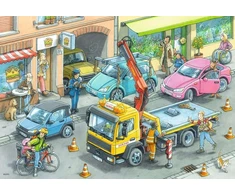 Ravensburger vaikiška dėlionė - 05096 atliekų surinkimas ir vilkikas - dėlionė vaikams nuo 4 metų su 2 x 24 detalėmis