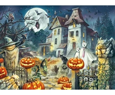 Ravensburger vaikiška dėlionė - 13264 The Halloween House - Helovino dėlionė vaikams nuo 9 metų, su 300 Xxl formato detalių