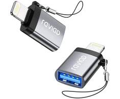 Raviad lightning į usb adapteris, iphone usb atmintinės adapteris kompaktiškas usb 3.0 otg adapteris, skirtas iphone/ipad, palaiko flash atmintinę, šakotuvus, midi klaviatūrą, pelę, klaviatūrą, kamerą, kortelių skaitytuvą