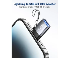 Raviad lightning į usb adapteris, iphone usb atmintinės adapteris kompaktiškas usb 3.0 otg adapteris, skirtas iphone/ipad, palaiko flash atmintinę, šakotuvus, midi klaviatūrą, pelę, klaviatūrą, kamerą, kortelių skaitytuvą