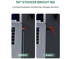 Rawaux Aux laidas 90 laipsnių Jack laidas 3.5 mm Jack į 3.5 mm Jack audio laidas stačiu kampu nuo vyriško iki vyriško ausinių laidas ausinėms, planšetiniam kompiuteriui, nešiojamam kompiuteriui, automobiliui, telefonams, garsiakalbiams (2 m)