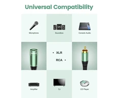 Stiprintuvas Rawaux xlr į rca kabelis, žemų dažnių garsiakalbio kabelis, xlr kištukas į rca kištuką, mikrofono kabelis, stereo garso mikrofono adapteris, skirtas cd grotuvui, garsiakalbiui, kondensatoriui, stiprintuvui (3m)