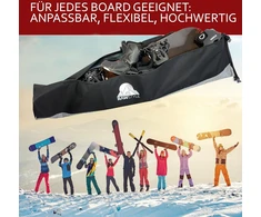 Rawstyle snieglentės krepšys, universalus reguliuojamas krepšys snieglentei, skirtas suaugusiems 140–170 cm, neperšlampami žiemos sporto aksesuarai, skirti batams, šalmui, maxi
