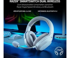 Razer Barracuda X belaidės žaidimų ausinės su mikrofonu, baltos