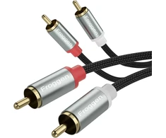 Rca garso kabelis 1.3m: 2x Rca į 2x Rca, stiprintuvams, namų kino sistemoms