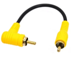 Rca kabelis stačiu kampu, 90 laipsnių Rca kištukas į kištuką, trumpas Rca stereo garso kabelis, paauksuotos jungtys namų kinui, žemų dažnių garsiakalbiui, Hdtv 15cm (male 90 Degree to Male)