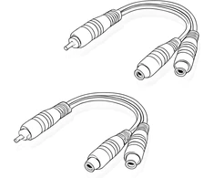 Rca Y Splitter Adapteris: 1x Male į 2x Female Audio Kabelis