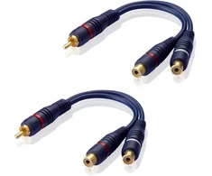Rca Y Splitter Adapteris: 1x Male į 2x Female Audio Kabelis