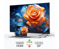 Reagle hdmi į displayport kabelis 4k 60hz - vienkartinis perdavimas, plug &amp; play, usb-a maitinimo šaltinis, itin aukšta rezoliucija žaidimams, namų biurui ir multimedijai - 1.8 m