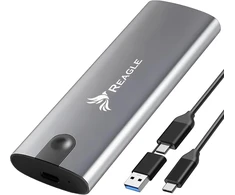 Reagle išorinis M.2 Sata/nvme dėklas, 10 Gbps, montavimas be įrankių, aliuminis, suderinamas su Windows, Mac Os, Linux, Android, Usb-a/c - Usb-c kabelis