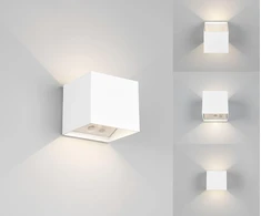 Reality Leuchten Genie R24169631 Led lauko sieninis šviestuvas su baterijomis, matinis baltas plastikas, su 1 W Led judesio davikliu