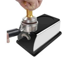 Regun tamperio stotelė 58 mm, tamperio stotelė espresso portafilter aparatui, juodo nerūdijančio plieno kavos manipuliavimo pagrindo stovas, barista priedai portafilter aparatams pradedantiesiems
