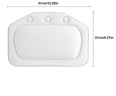 Regun vonios pagalvė, minkšta putų pagalvė su siurbtukais, ergonomiška prabangi vonios pagalvė galvos ir kaklo atramai, idealiai tinka namų Spa ir vonioms (balta)