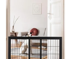 Relaxdays apsauginiai varteliai, prailginami saugos varteliai, laiptams ir durims, a x p 56 x 70-115 cm, pastatomi, vaikams ir šunims, juodi